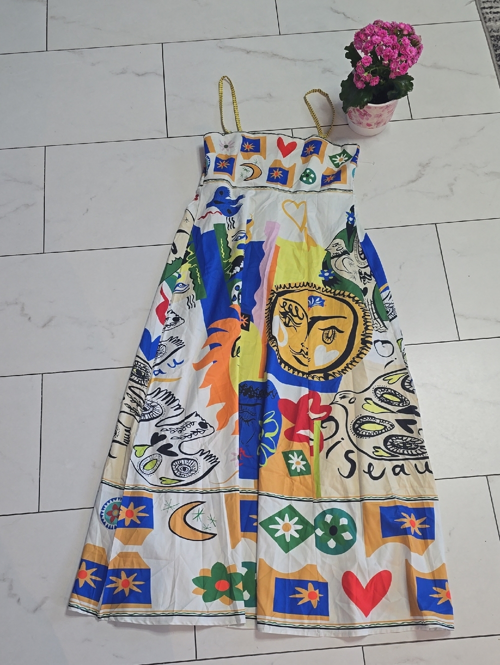 Women’s Multicolor Maxi Dress with Artistic Print